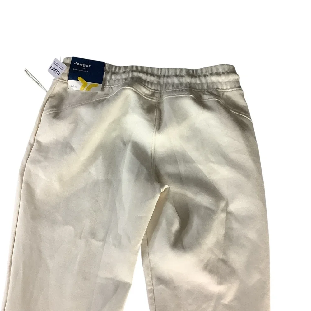 Old Navy Active Girls Jogger Pants Dynamic Fleece‎ Beige Size M/8 Zip Pockets